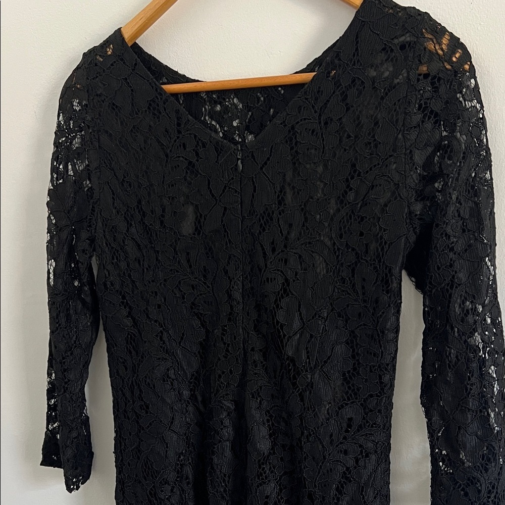Chic Black Lace Dress - Picture 5 of 5